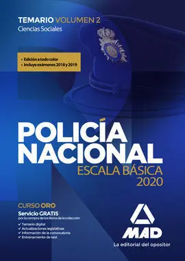 Policía Nacional Escala Básica. Temario Volumen 2 Ciencias Sociales