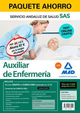 Paquete Ahorro y Test Online Gratis Auxiliar de Enfermería del Servicio Andaluz