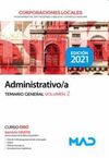 ADMINISTRATIVO/A DE CORPORACIONES LOCALES. TEMARIO GENERAL VOLUMEN 2