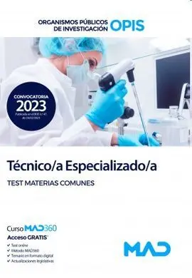 Técnico/A Especializado/A Organismos Publicos de Investigacion Opis Test Materias Comunes