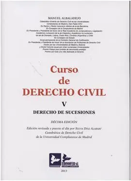 Curso de Derecho Civil V. Derecho de Sucesiones
