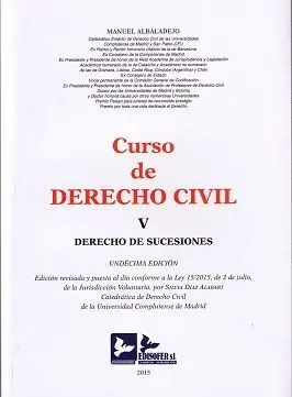 Curso de Derecho Civil V. Derecho de Sucesiones