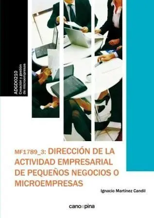 Mf1789 Dirección de la Actividad Empresarial de Pequeños Negocios o Microempresa