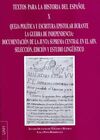 QUEJA POLÍTICA Y ESCRITURA EPISTOLAR DURANTE LA GUERRA DE LA INDEPENCIA: DOCUMEN