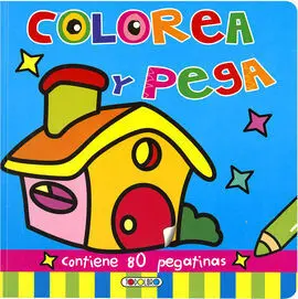 Colorea y Pega Azul Dibujo Grande