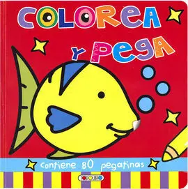 Colorea y Pega Rojo Dibujo Grande