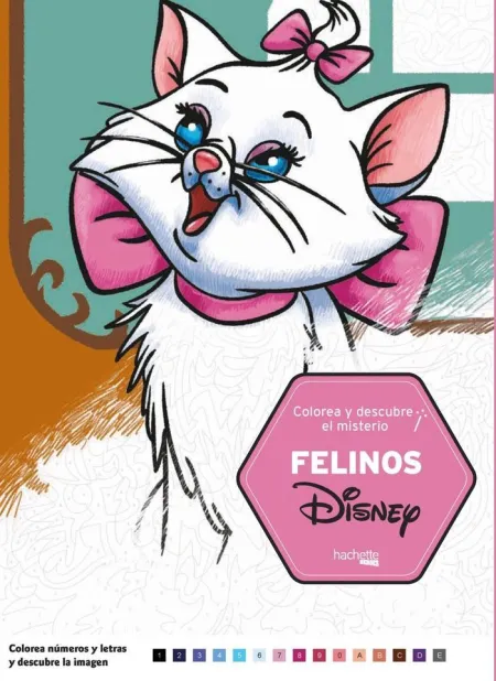 Colorea y Descubre el Misterio. Felinos Disney