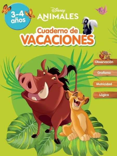 Cuaderno Vacaciones Animales (4-3 Años)