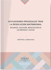 ACTUACIONES PROCESALES TRAS LA RESOLUCION MATRIMON