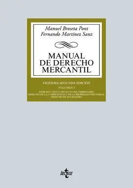 Manual de Derecho Mercantil Vol. 1 - 22ª Ed.