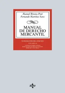 Manual de Derecho Mercantil. Vol Ii