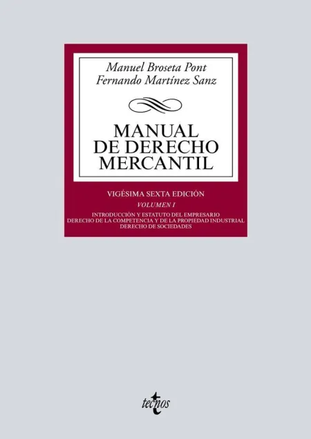 Manual de Derecho Mercantil. Vol. I - 26ª Ed. 2019