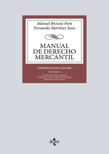 Manual de Derecho Mercantil. Vol. Ii