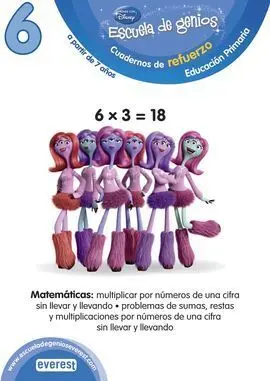 Escuela de Genios. Cuadernos de Refuerzo 6 - a Partir de 7 Años - Matemáticas