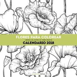 Calendario Flores para Colorear 2018