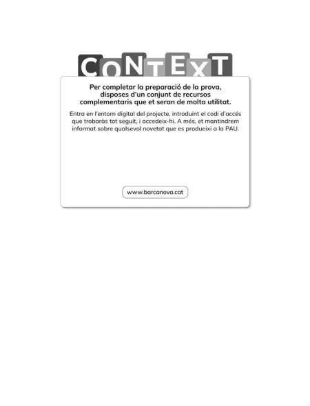 Context. Catalunya. 2027. Llengua Catalana I Literatura. Pau