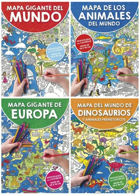 Mapa Gigante P/Colorear 4 Tit.