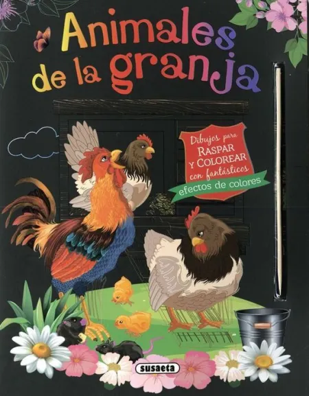 Animales de la Granja. Dibujos para Raspar y Colorear