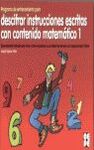DESCIFRAR INSTRUCCIONES ESCRITOS CON CONTENIDO MATEMÁTICO 1