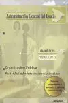 Administración General del Estado. Temario Auxiliares. Organización Pública. Actividad Administrativ