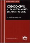 CODIGO CIVIL Y LEY Y REGLAMENTO DEL REGISTRO CIVIL (13ª ED.)