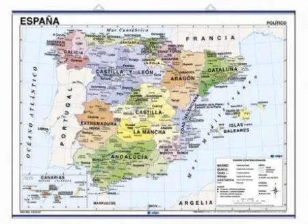 Mapa Mural España, Físico / Político