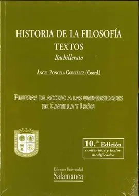 Historia de la Filosofia. Textos-Bachillerato. 10ª Edicion