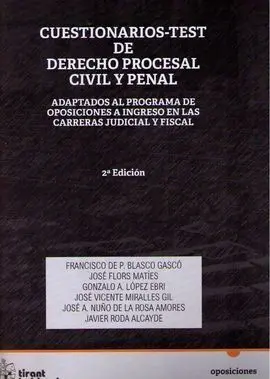Cuestionarios Test de Derecho Procesal Civil y Penal
