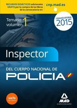 Inspectores del Cuerpo Nacional de Policía. Temario Volumen I Ciencias Jurídicas