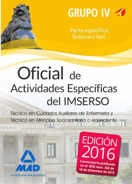 Oficial de Actividades Específicas (Técnico en Cuidados Auxiliares de Enfermería