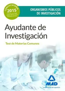 Ayudantes de Investigación de los Organismos Públicos de Investigación. Test del