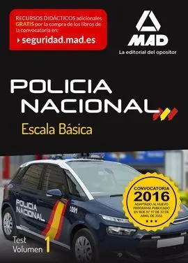 Test Volumen I Policía Nacional Escala Básica