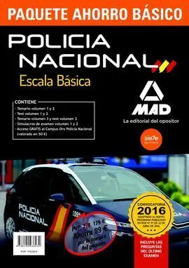 Venta Anticipada Paquete Ahorro Básico Escala Básica Policía Nacional. (Temario