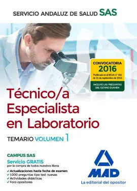 Técnico/A Especialista en Laboratorio del Servicio Andaluz de Salud. Temario Específico Volumen 1