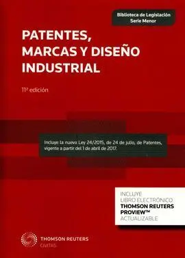 Patentes, Marcas y Diseño Industrial 11ª Ed (Dúo: Papel + Ebook)