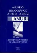 Anubi 2000-2002 - Anuario Bibliográfico con Precios
