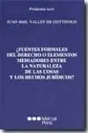 ¿Fuentes Formales del Derecho o Elementos Mediadores entre la Naturaleza de las