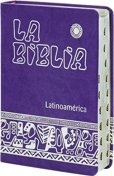 La Biblia Latinoamérica [Letra Grande] Simil-Piel Morada, Canto Plateado, con Uñ
