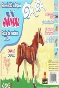 Caballo Mini Animal Puzle de Madera en 3D