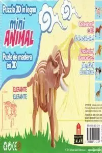Elefante Mini Animal Puzle de Madera en 3D