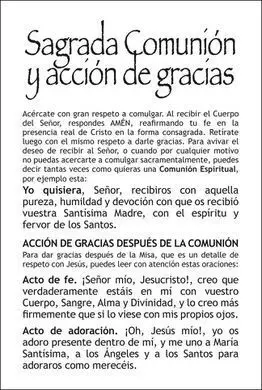 Sagrada Comunión y Acción de Gracias