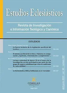 Revista Estudios Eclesiasticos 385 Abril Junio 2023 Vol. 98