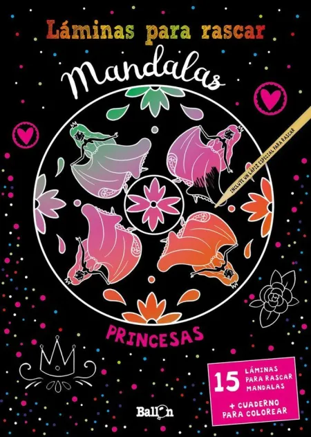 Láminas para Rascar Mandalas - Princesas