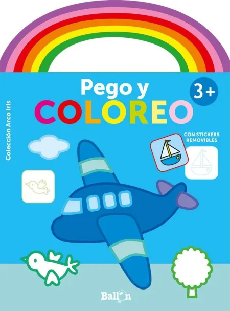 Arco Iris Pego y Coloreo +3 Avion