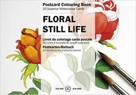 Floral Still Life Postcard Colouring Book
