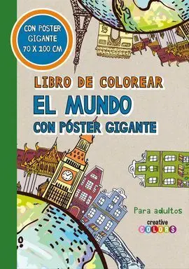 Libro de Colorear el Mundo con Poster Gigante