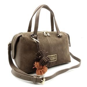 BOLSO PIEL SERRAJE CAMEL - POPY - 27 X 14 X 16 CM