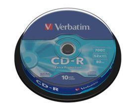 CD-R VERBATIM 700 MB 52X EXTRA PROT TARRINA 10 UDS