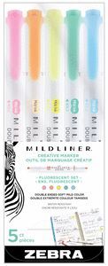 ROTULADOR ZEBRA MILDLINER FLUORESCENTE 5 COLORES S