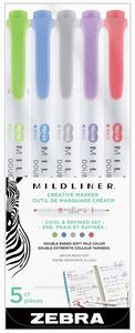 ROTULADOR ZEBRA MILDLINER COOL   REFINED 5 COLORES
